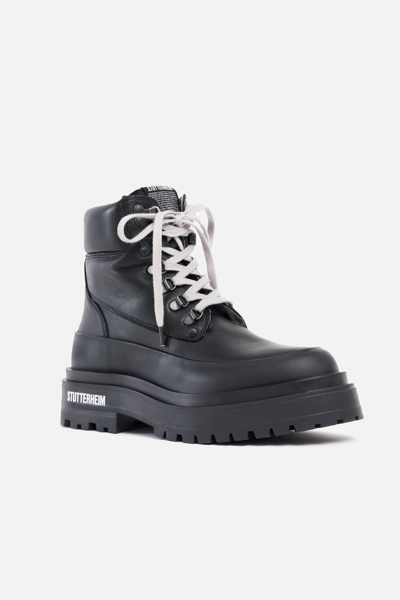 Stutterheim Road Walker Leather In Black