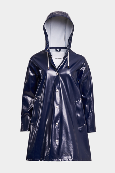 Shop Stutterheim Mosebacke Opal Raincoat In Navy