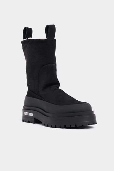 Stutterheim Rough Walker Nubuck In Black