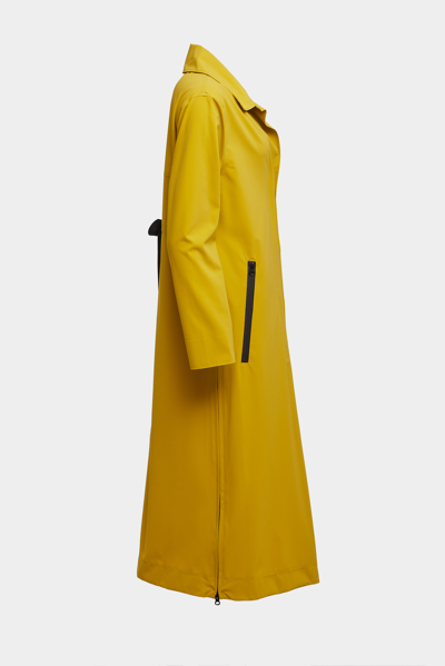 Stutterheim Hornstull Matte Long Raincoat Gold In Golden Palm
