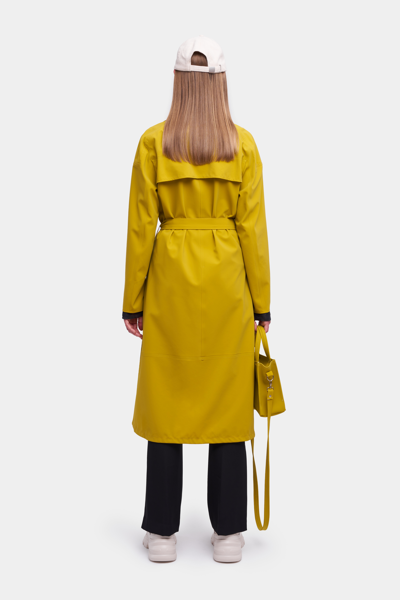 Stutterheim Kista Matte Trench Coat Gold In Golden Palm