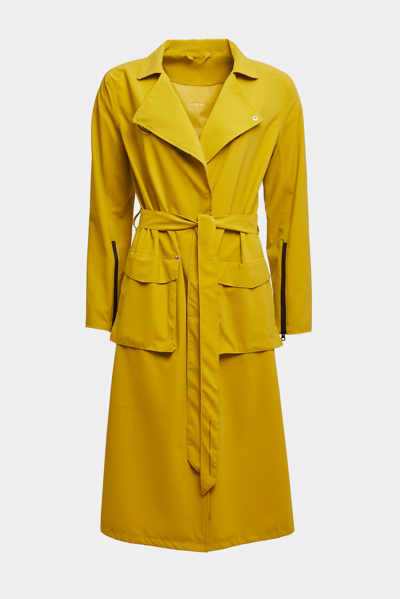 Stutterheim Kista Matte Trench Coat Gold In Golden Palm