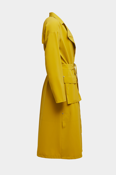 Shop Stutterheim Kista Matte Trench Coat Gold In Golden Palm