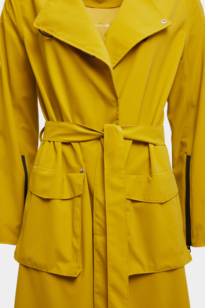 Shop Stutterheim Kista Matte Trench Coat Gold In Golden Palm