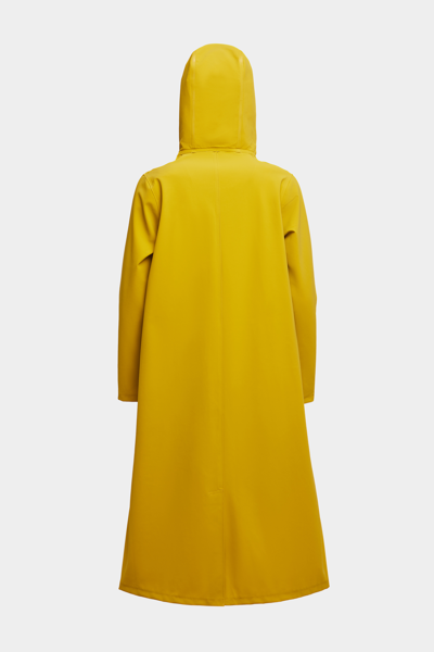 Shop Stutterheim Mosebacke Long Matte Raincoat Gold In Golden Palm