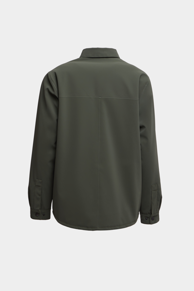 Shop Stutterheim Ringen Matte Winter Overshirt Dark Green In Desert Green