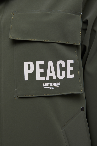 Stutterheim Ringen Matte Winter Overshirt Dark Green In Desert Green