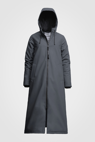 Stutterheim Mosebacke Long Winter Jacket In Charcoal