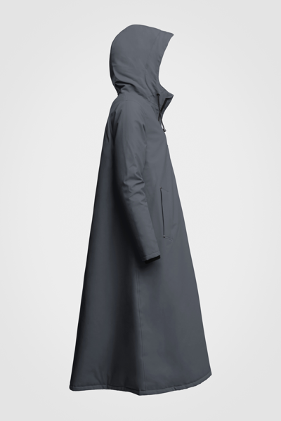 Stutterheim Mosebacke Long Winter Jacket In Charcoal