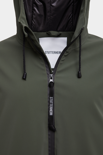 Shop Stutterheim Mosebacke Long Matte Winter Jacket In Dark Green