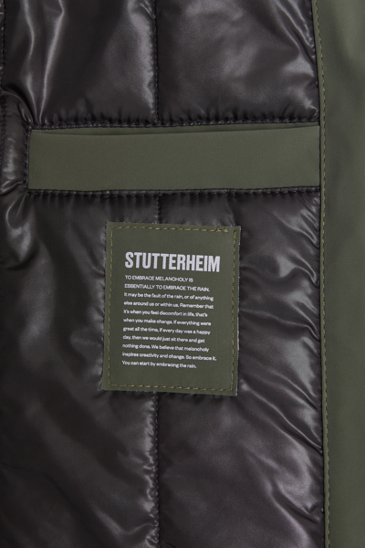 Shop Stutterheim Stockholm Long Matte Winter Jacket In Dark Green