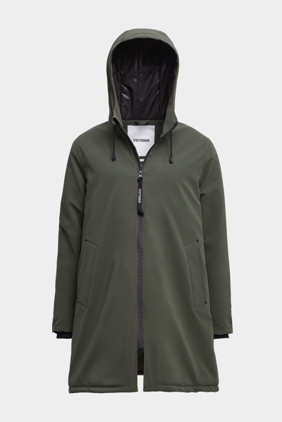 Shop Stutterheim Mosebacke Matte Winter Jacket In Dark Green