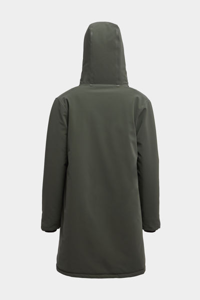 Shop Stutterheim Mosebacke Matte Winter Jacket In Dark Green