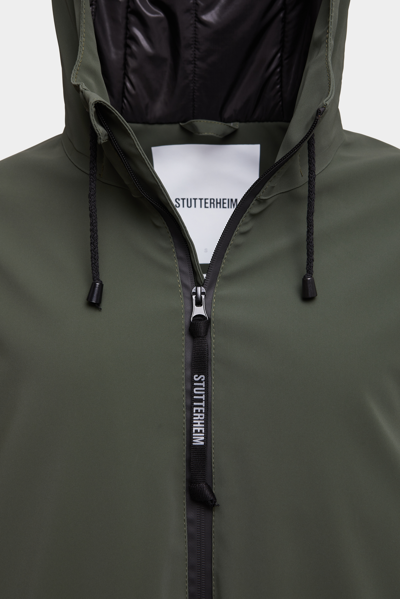Stutterheim Mosebacke Matte Winter Jacket In Dark Green