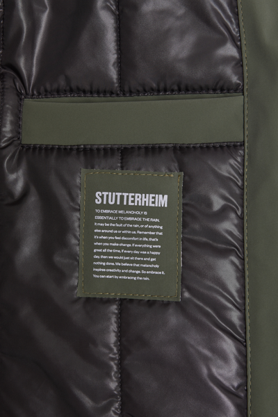 Shop Stutterheim Mosebacke Matte Winter Jacket In Dark Green