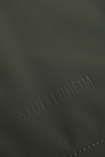 Shop Stutterheim Mosebacke Matte Winter Jacket In Dark Green