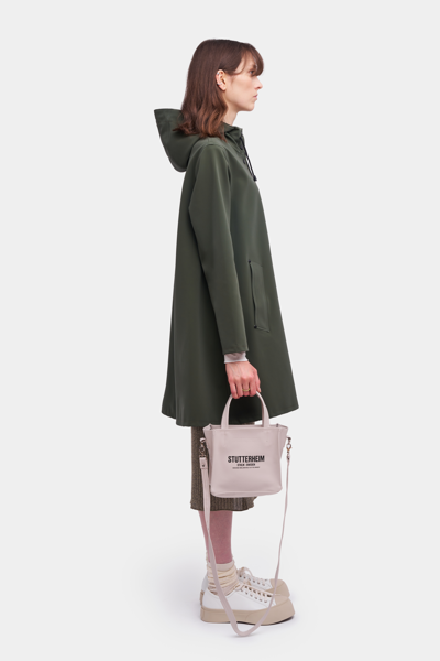 Stutterheim Mosebacke Matte Raincoat In Dark Green