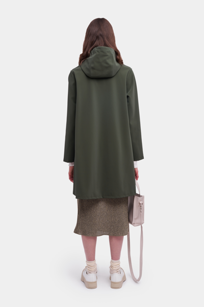 Stutterheim Mosebacke Matte Raincoat In Dark Green