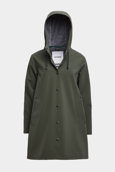 Stutterheim Mosebacke Matte Raincoat In Dark Green