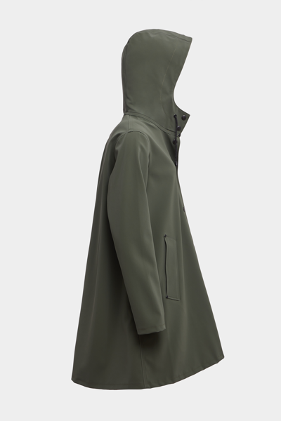 Stutterheim Mosebacke Matte Raincoat In Dark Green