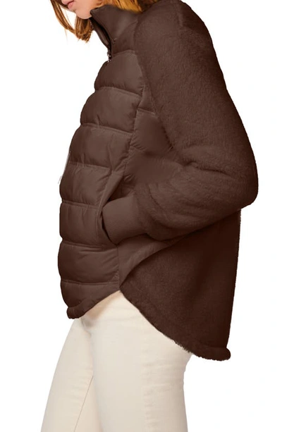 Bernardo Mixed Media Puffer Jacket In Espresso