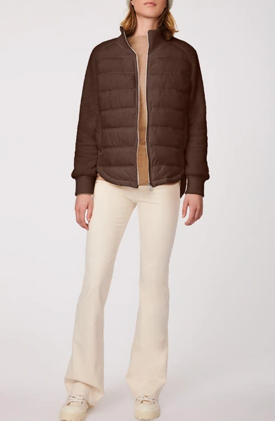 Bernardo Mixed Media Puffer Jacket In Espresso
