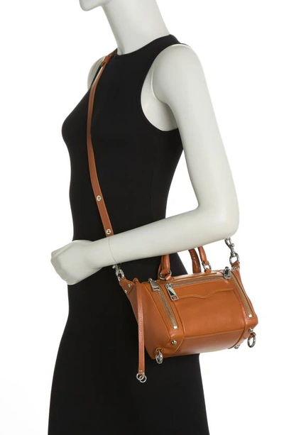Shop Rebecca Minkoff M.a.b. Bittie Leather Crossbody Bag In Caramello