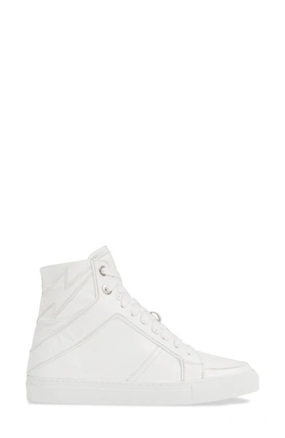 Shop Zadig & Voltaire Flash High Top Sneaker In Blanc