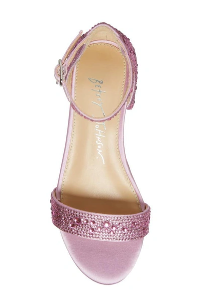 Shop Betsey Johnson Rhinestone Ankle Strap Sandal In Pink