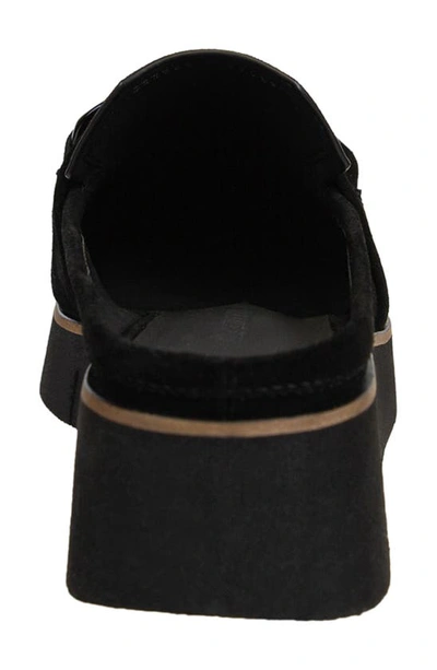 Shop Naked Feet Elect Platform Loafer Mule In Black Suede