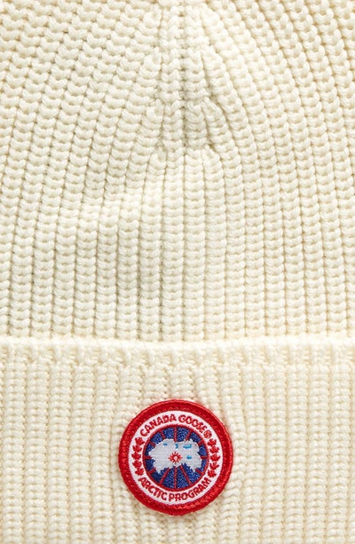 Shop Canada Goose Arctic Disc Ribbed Toque Beanie In Cottongrass