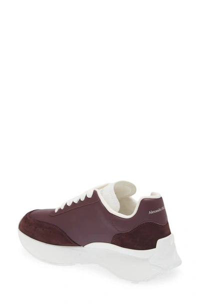 Alexander Mcqueen Seal Runner Sprint Sneaker In Burgundy/ White