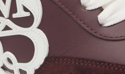 Alexander Mcqueen Seal Runner Sprint Sneaker In Burgundy/ White