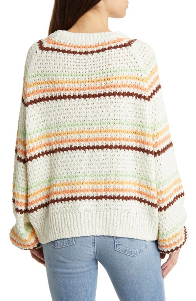 Rip Curl Holiday Tropics Stripe Sweater In Cream