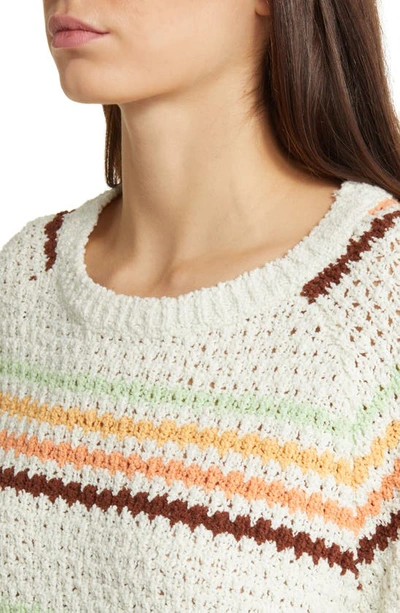 Rip Curl Holiday Tropics Stripe Sweater In Cream