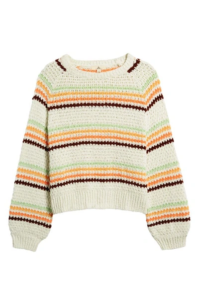 Shop Rip Curl Holiday Tropics Stripe Sweater In Cream