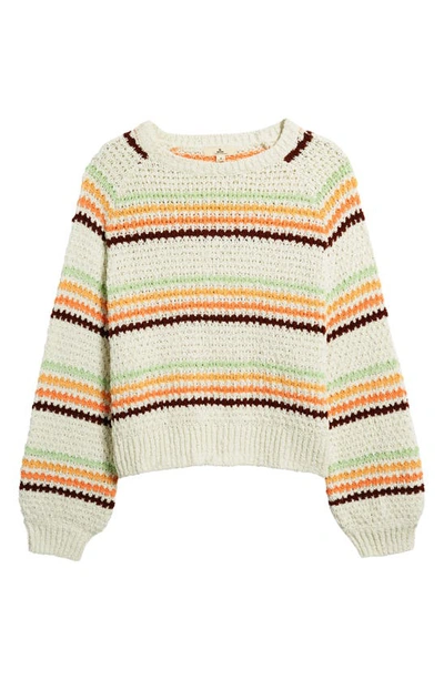 Rip Curl Holiday Tropics Stripe Sweater In Cream