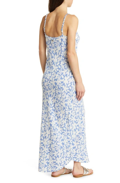 Shop Rip Curl Holiday Tropics Floral Maxi Sundress In Mid Blue