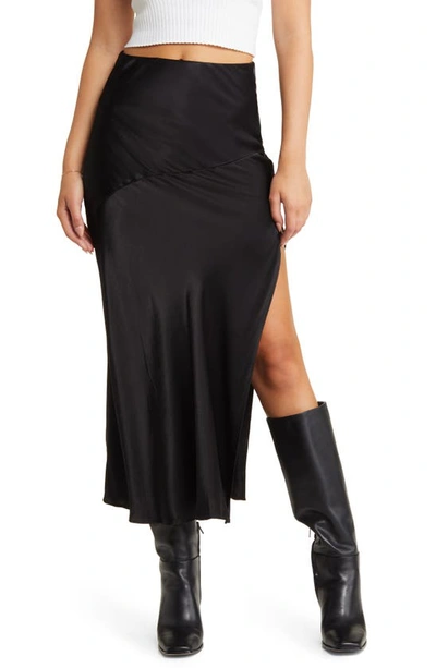 Shop Sophie Rue Manhattan Satin Maxi Skirt In Black