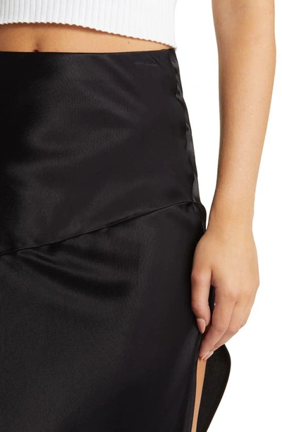Shop Sophie Rue Manhattan Satin Maxi Skirt In Black