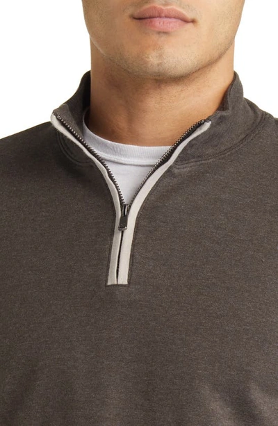 The Normal Brand Puremeso Weekend Quarter Zip Pullover In Charcoal In Charcoal