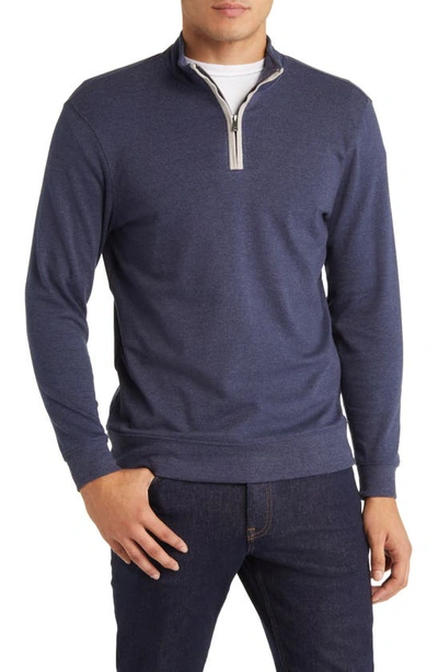 Shop The Normal Brand Puremeso Weekend Quarter Zip Top In Normal Navy