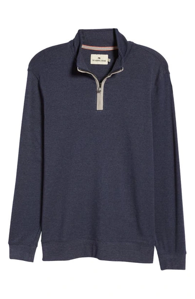 Shop The Normal Brand Puremeso Weekend Quarter Zip Top In Normal Navy