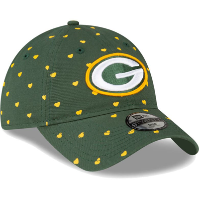 Shop New Era Girls Preschool  Green Green Bay Packers Hearts 9twenty Adjustable Hat