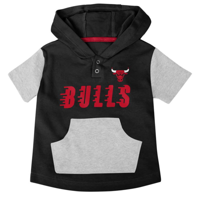 Shop Outerstuff Infant Red/black/gray Chicago Bulls Bank Shot Bodysuit, Hoodie T-shirt & Shorts Set