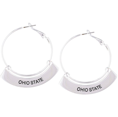 Shop Emerson Street Ohio State Buckeyes Weller Silver Hoop Earrings