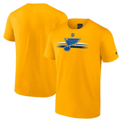Shop Fanatics Branded Gold St. Louis Blues Authentic Pro Secondary T-shirt