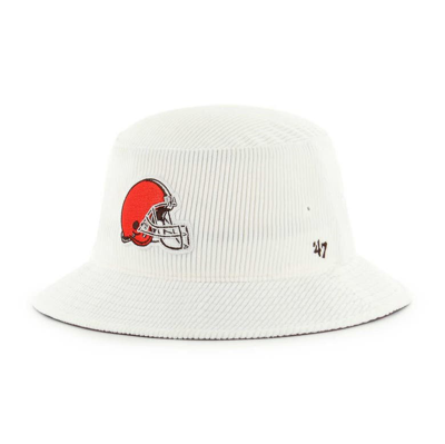 47 ' White Cleveland Browns Thick Cord Bucket Hat