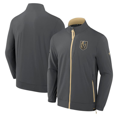 Shop Fanatics Branded  Gray Vegas Golden Knights Authentic Pro Rink Full-zip Jacket In Charcoal