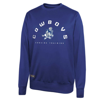 Outerstuff Men's Royal Dallas Cowboys Combine Authentic Line Blocker Pullover Sweatshirt Size: Medium